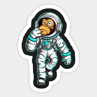 Astraminals Cartoon Monkeynaut Blue Sticker